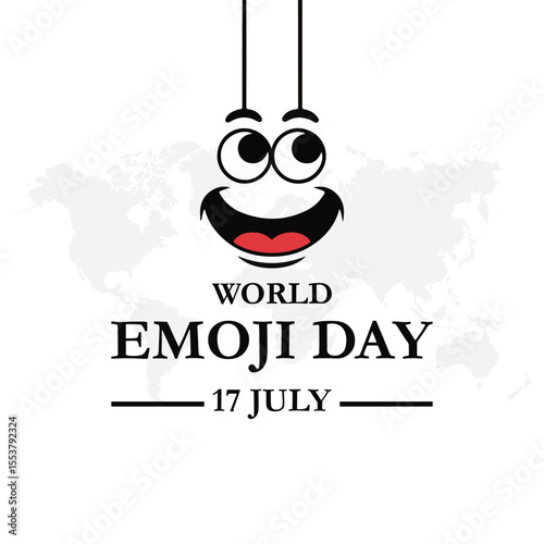 World Emoji Day Vector Illustration. World emoji day greeting card design template with different feelings.