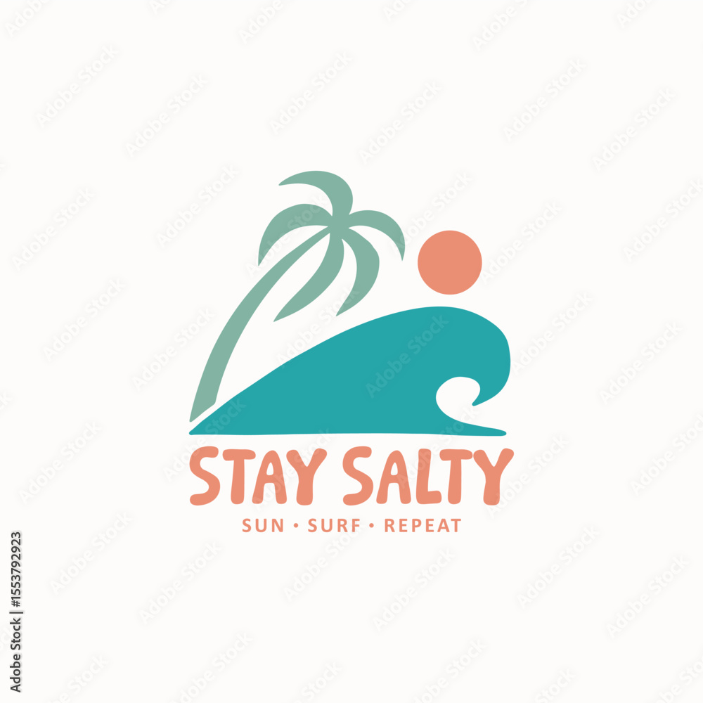 Naklejka premium Vintage surf design template for surf club, surf shop, surf merch. 