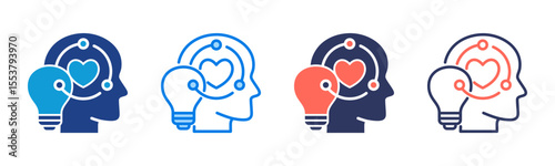Emotional Intelligence icon sheet multiple style collection