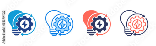 Energy Management icon sheet multiple style collection
