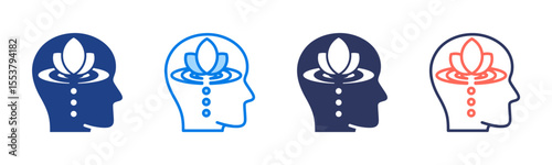 Mindfulness icon sheet multiple style collection