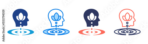 Mindfulness icon sheet multiple style collection