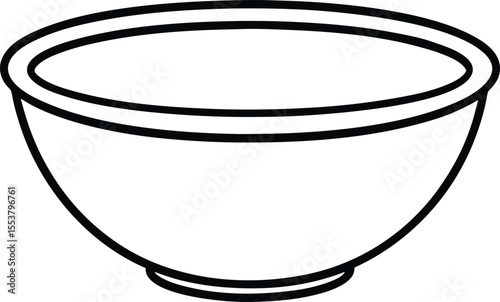 mixing bowl icon line art vector illustration on transparent background
