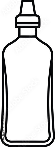 mouthwash bottle icon line art vector illustration on transparent background
