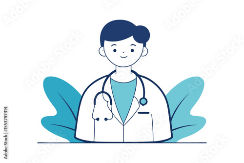 Healthcare Professional Figure Vector in Lab Coat