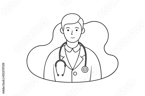 Medical Professional Illustration in Lab Coat Vector Design