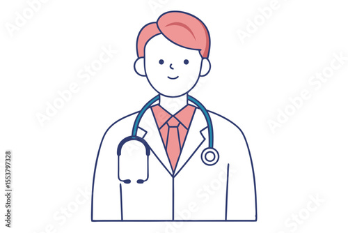 Doctor or Healthcare Worker Vector Wearing Lab Coat