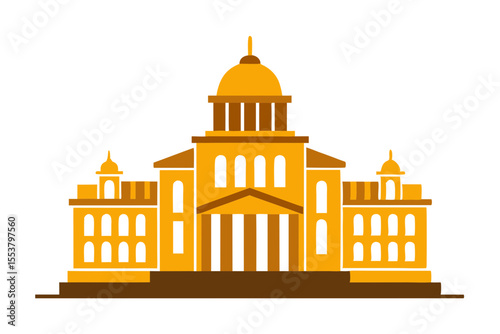 Urban City Hall Vector Silhouette Minimal Design