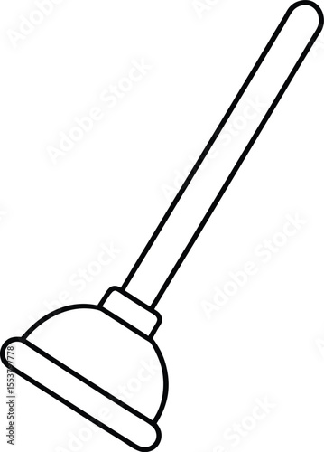 plunger icon line art vector illustration on transparent background
