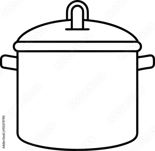 pressure cooker icon line art vector illustration on transparent background
