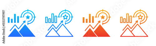 Goal Setting icon sheet multiple style collection