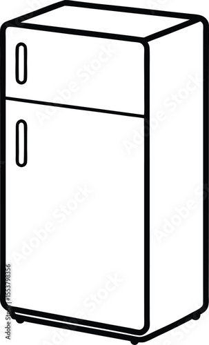 refrigerator icon line art vector illustration on transparent background
