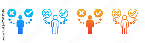 Decision Making icon sheet multiple style collection