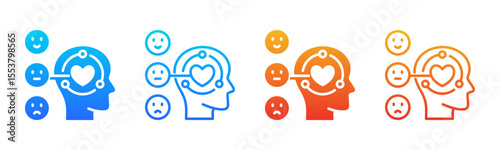 Emotional Intelligence icon sheet multiple style collection
