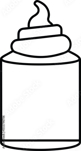 shaving cream can icon line art vector illustration on transparent background
