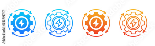 Energy Management icon sheet multiple style collection
