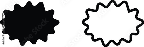 Blank empty speech bubbles chat icon set. Retro colorful special offer design elements, chat emblem, black callout sign collection Isolated on transparent background. Vector illustration for web app.