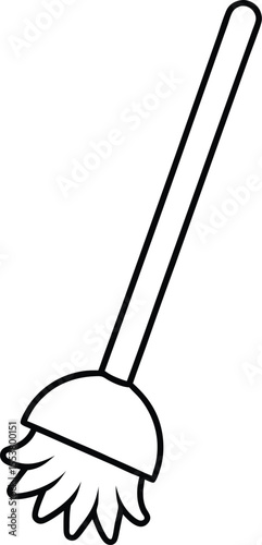 toilet brush icon line art vector illustration on transparent background
