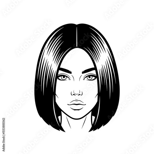 Classic blunt bob with center part — minimal, modern look