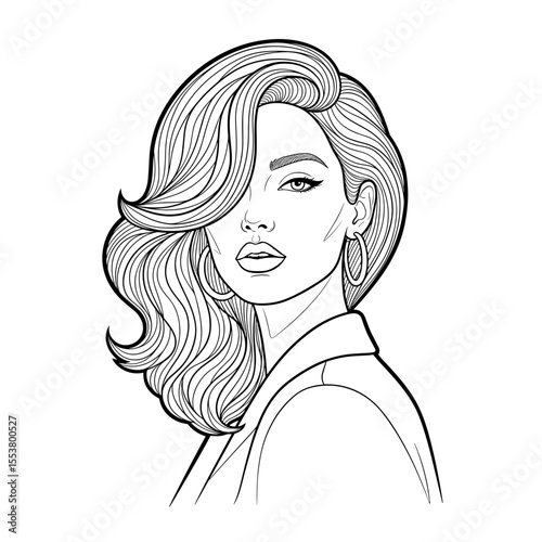 Elegant woman with retro hairstyle showcasing glamorous vintage fashion style
