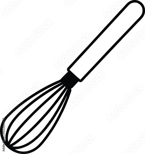 whisk icon line art vector illustration on transparent background
