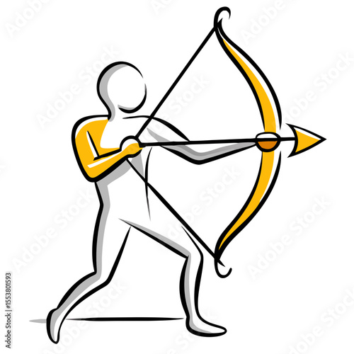 Sagittarius Zodiac Sign in Minimalistic Style
