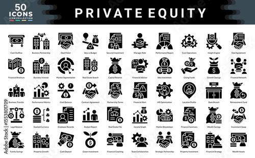 Profitable Business icon collection. Simple glyph vector illustrations.