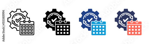 Habits Tracker icon sheet multiple style collection