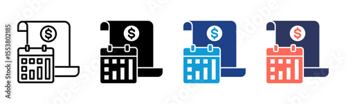Financial Planning icon sheet multiple style collection