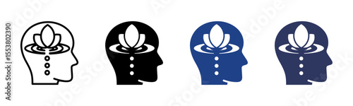 Mindfulness icon sheet multiple style collection