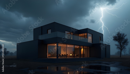 Stormy Elegance: House and Nature Conflict