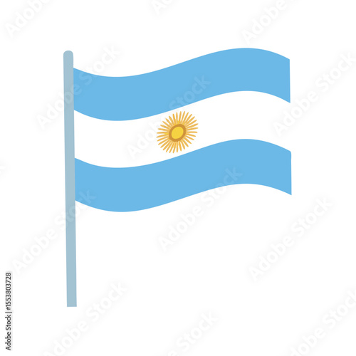 Argentina national flag waving in the wind vibrant color vector art design 