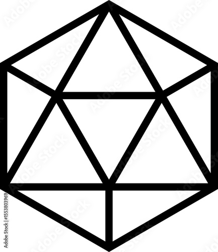 Polygon formed with a thick outline incorporating two internal triangles in mirrored or opposing positions.