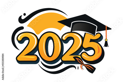 class-of-2025-congrats-greeting-sign-with-academic.eps