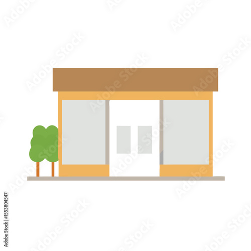 Charming boutique store exterior with modern minimal design vector art 