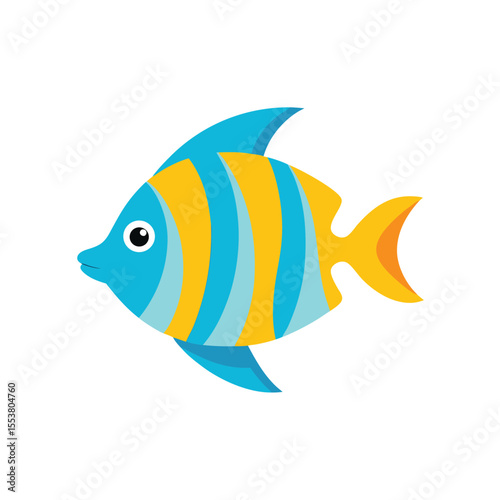Tropical fish swimming peacefully in clear water Vector illustration