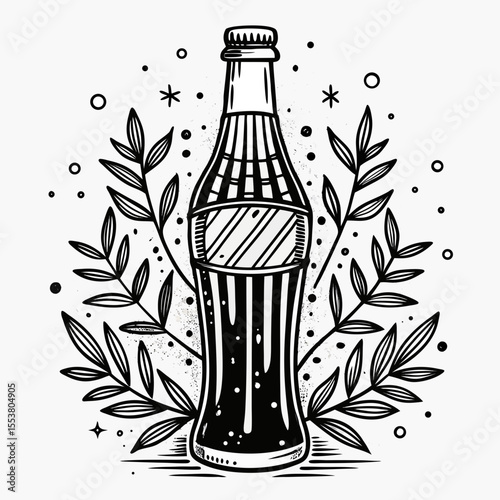 beer bottle on grunge background