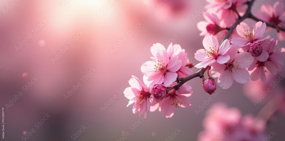 custom made wallpaper toronto digitalDelicate pink cherry blossoms in gentle breeze, macro, breeze
