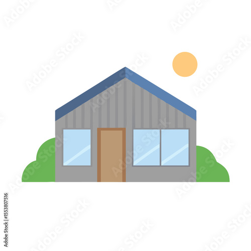 Sustainable modern house made from recycled material home design vector art 