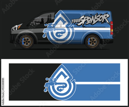 Plumbing Van Wrap Design with Water Drop Logo