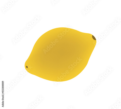  Simple vector illustration bright yellow lemons with multiple green leaves on a white background. Clean, minimal, and fresh design perfect for citrus-themed graphics.