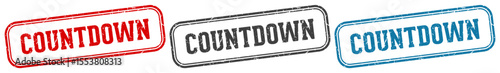 countdown stamp. countdown rectangular stamp set isolated on white background