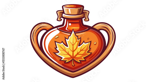 Beautiful Heart shaped Maple syrup isolate accessories cosmetics accessory white background.