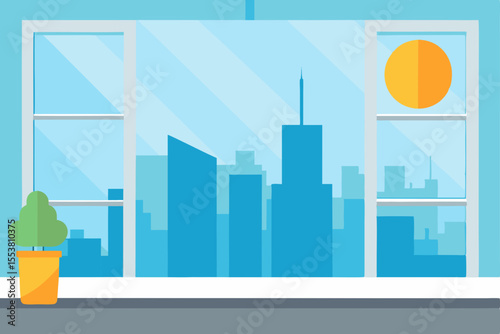 City in the city: a vector illustration showcasing an urban skyline with towering buildings, modern architecture, and a dynamic cityscape design