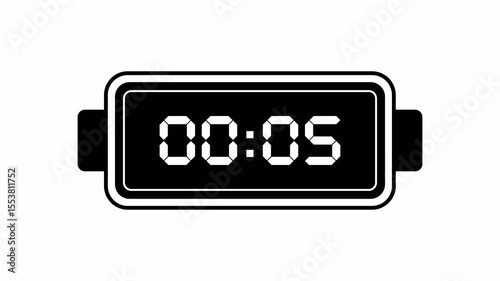 One minute timer countup animation on white background. 4K Video
