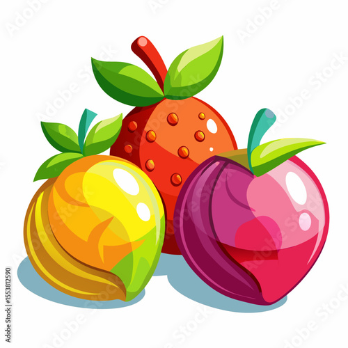 vector illustration of an apple with leaves