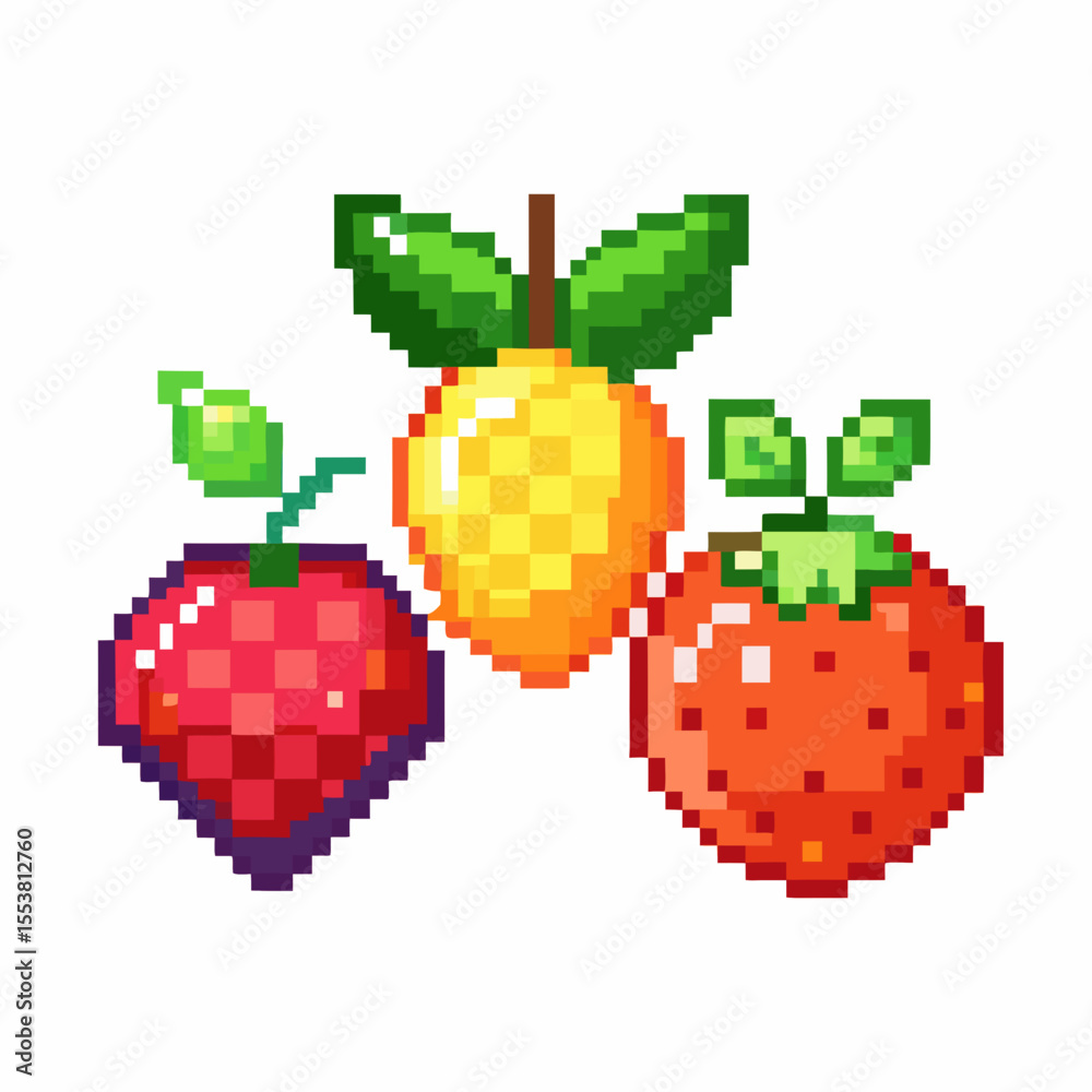 Obraz premium pixel heart pixel art illustration