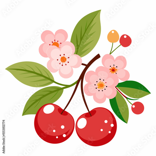 cherry tree branch with flowers