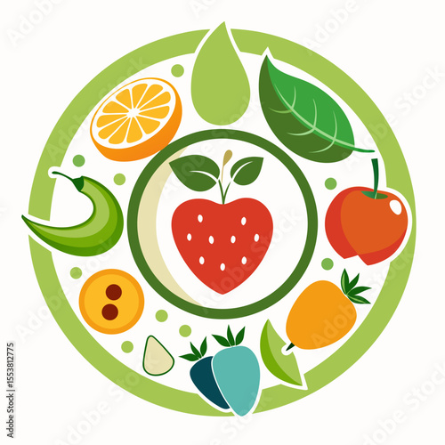 vector illustration of fruits and berries