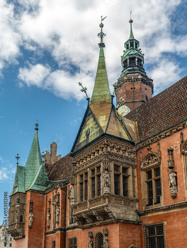 Historic Townhouse Clear Blue Sky, Wroclaw, Poland